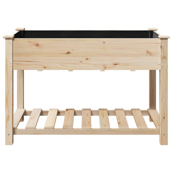 Gartenpflanzer mit Regal 115x59x76 cm aus massivem Kiefernholz