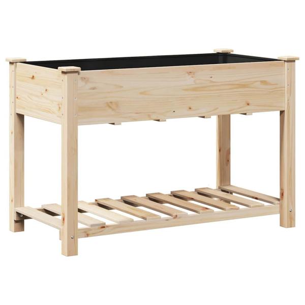 Gartenpflanzer mit Regal 115x59x76 cm aus massivem Kiefernholz