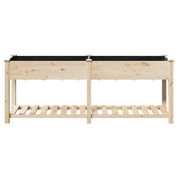 Gartenpflanzer mit Regal 203x53x76 cm aus massivem Fichtenholz