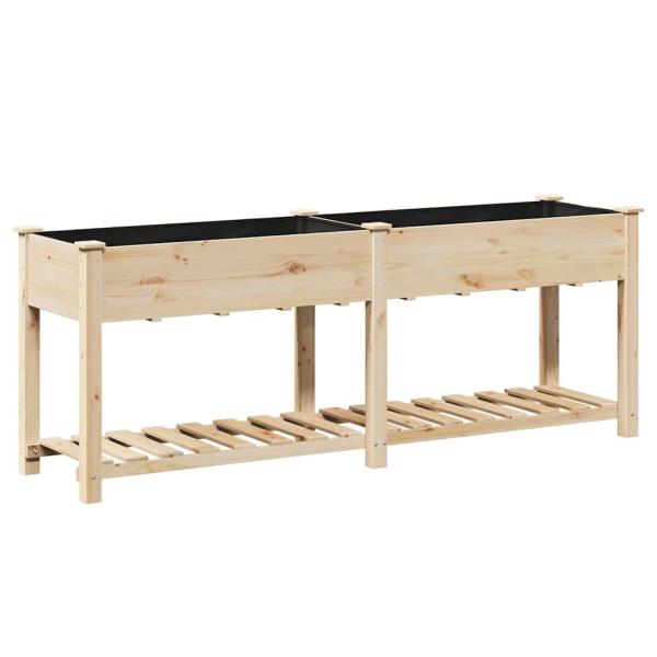 Gartenpflanzer mit Regal 203x53x76 cm aus massivem Fichtenholz