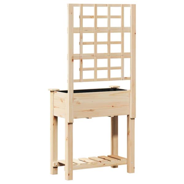 Gartenpflanzer mit Spalier & Regal 71x37x152 cm aus massivem Holz Kiefer