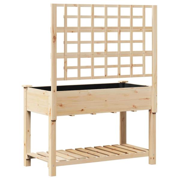 Gartenpflanzer mit Rankgitter und Regal 115x59x152 cm Massivholz Kiefer