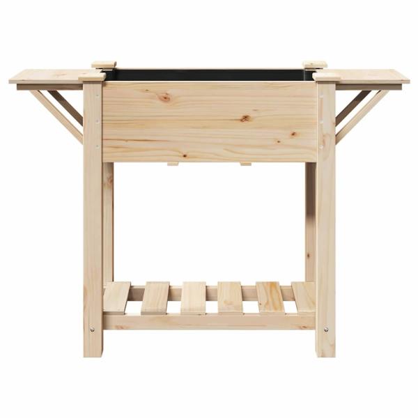 Gartenpflanzer mit Regalen 111x37x76 cm aus massivem Kiefernholz