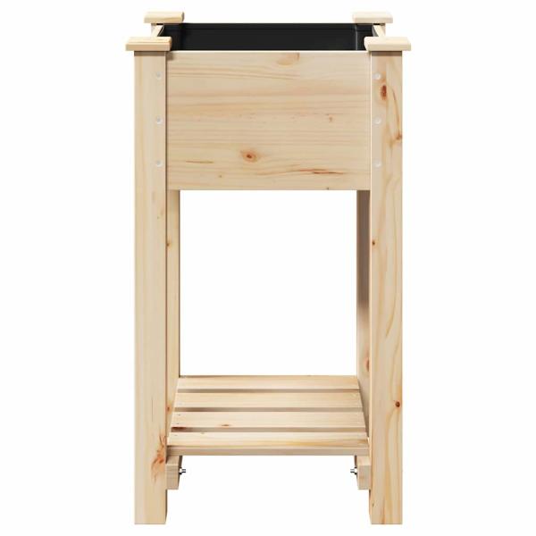 Gartenpflanzer mit Regal 45x45x76 cm aus massivem Kiefernholz