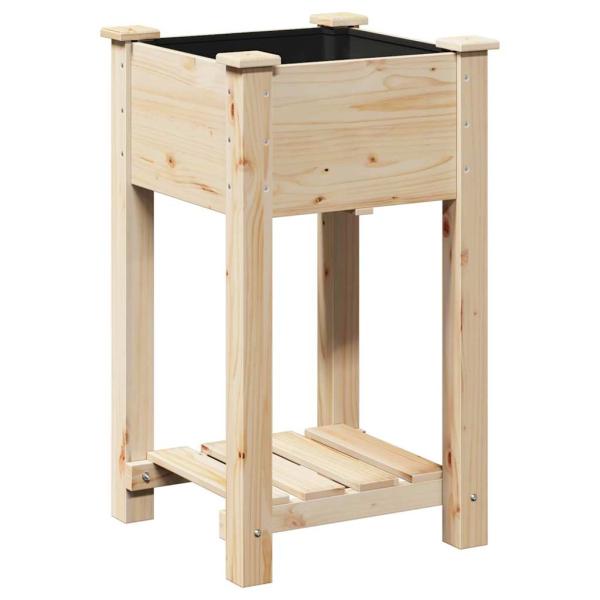Gartenpflanzer mit Regal 45x45x76 cm aus massivem Kiefernholz
