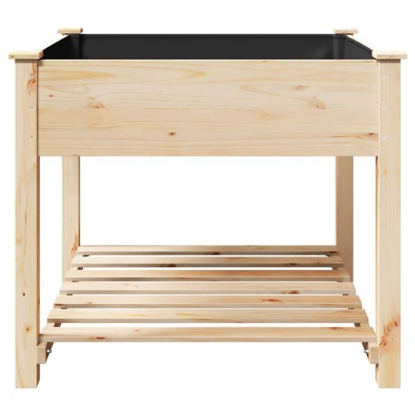 Gartenpflanzer mit Regal 90x90x76 cm aus massivem Kiefernholz