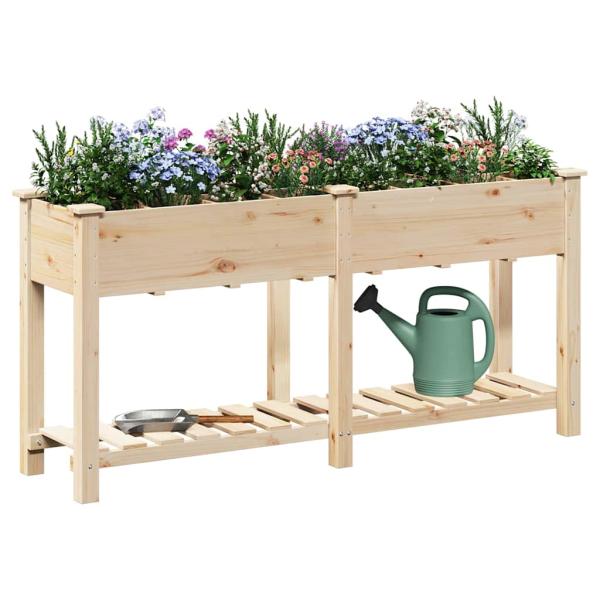 Gartenpflanzer mit Gittern 161x43x76 cm aus massivem Tannenholz