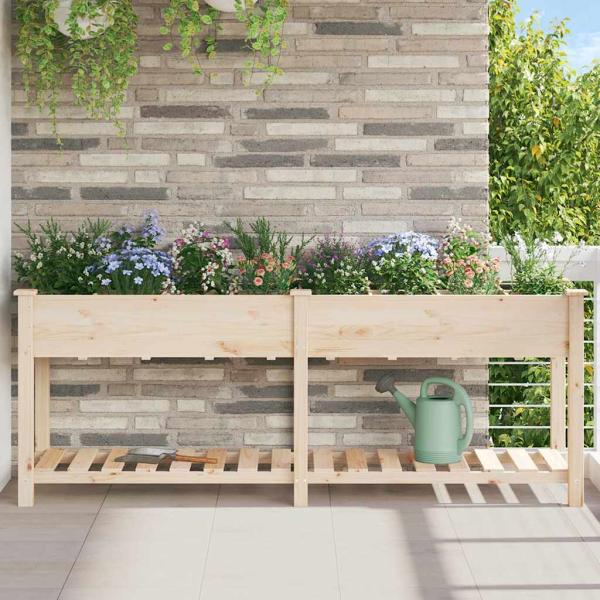 ARDEBO.de - Gartenpflanzer mit Rastern 203x53x76 cm aus massivem Kiefernholz
