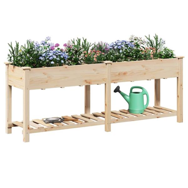 Gartenpflanzer mit Rastern 203x53x76 cm aus massivem Kiefernholz