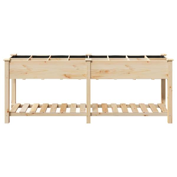 Gartenpflanzer mit Rastern 203x53x76 cm aus massivem Kiefernholz