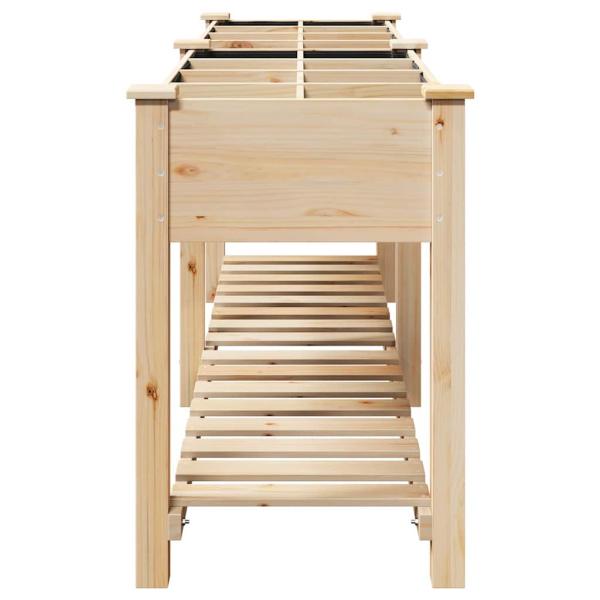 Gartenpflanzer mit Rastern 203x53x76 cm aus massivem Kiefernholz