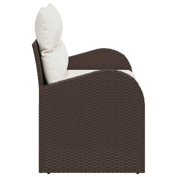 2-Sitzer Garten-Sofa mit Kissen Braun Poly Rattan