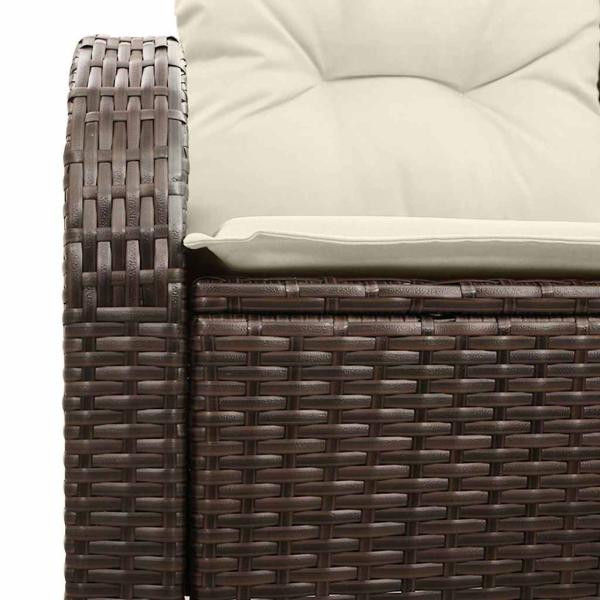 2-Sitzer Garten-Sofa mit Kissen Braun Poly Rattan