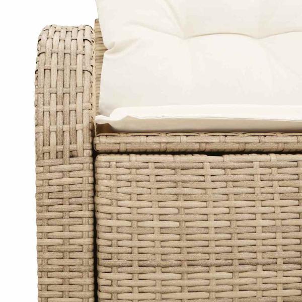 2-Sitzer Gartensofa mit Kissen Beige Poly Rattan