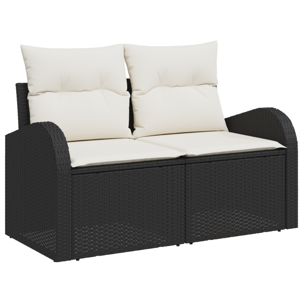 Gartensofa mit Kissen Beige 124 x 62 x 69cm Poly-Rattan