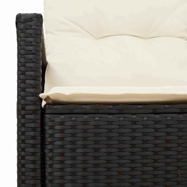 2-Sitzer Garten-Sofa mit Kissen Schwarz Poly-Rattan