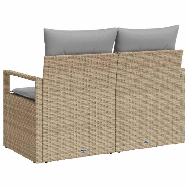 ARDEBO.de - Garten-Sofa mit Kissen 120 x 62 x 69 cm Poly-Rattan