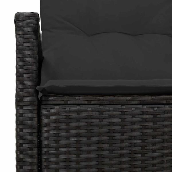2-Sitzer Gartensofa mit Kissen Schwarz Poly Rattan
