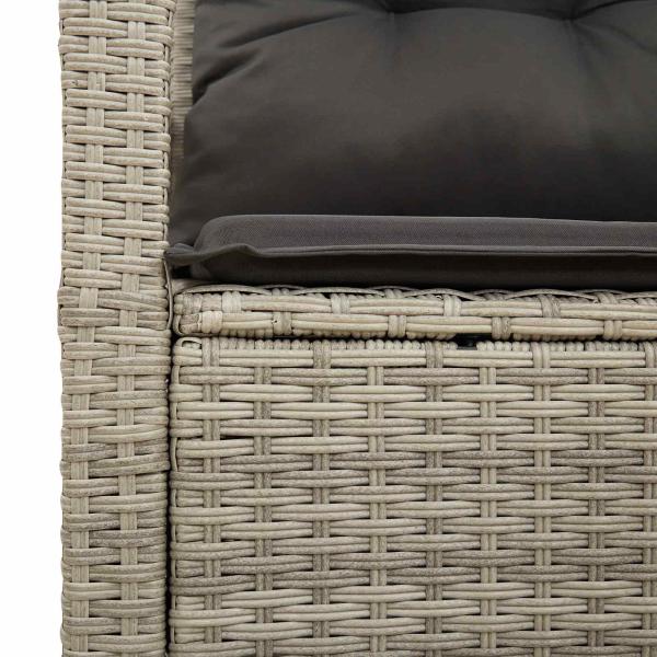 2-Sitzer Garten Sofa mit Stauraum und Kissen Grau Poly Rattan