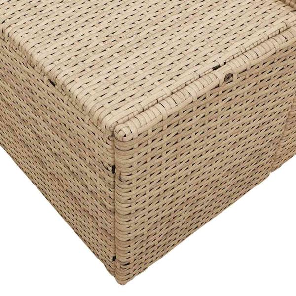 2-Sitzer Gartensofa mit Kissen Beige Poly Rattan