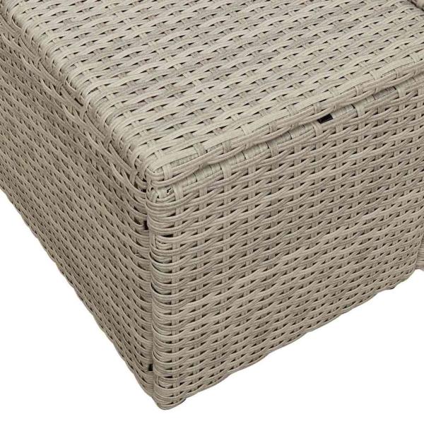ARDEBO.de - 2-Sitzer Gartensofa mit Kissen Grau Poly Rattan