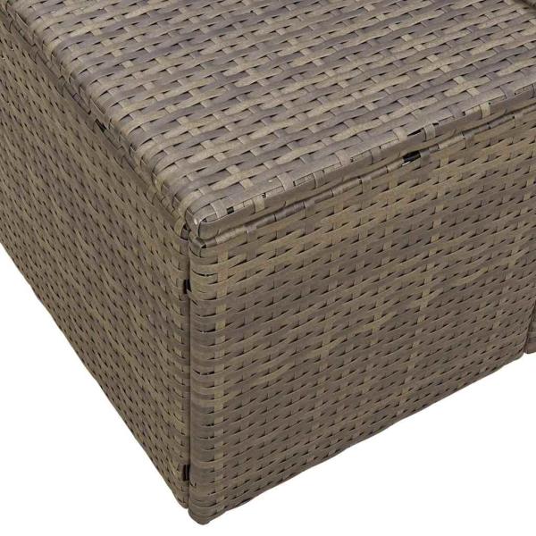 2-Sitzer Gartensofa mit Stauraum und Kissen Grau Poly Rattan