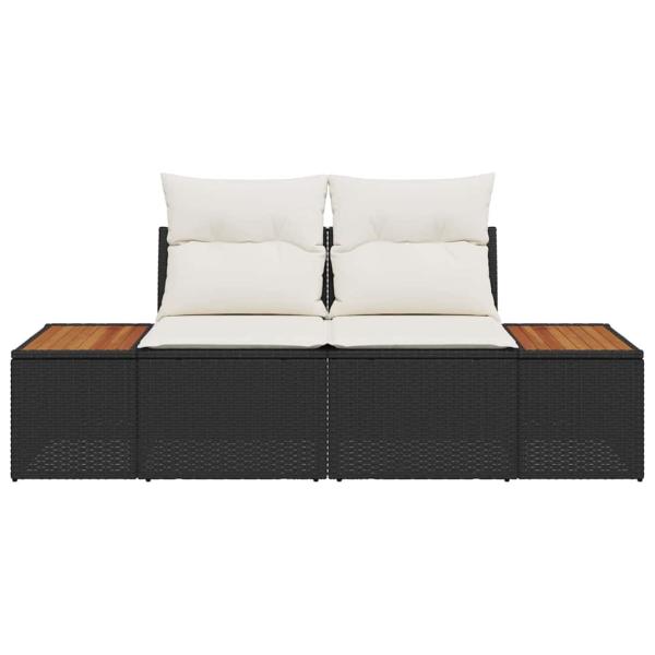 Gartensofa Schwarz 184 x 62 x 85cm Poly-Rattan