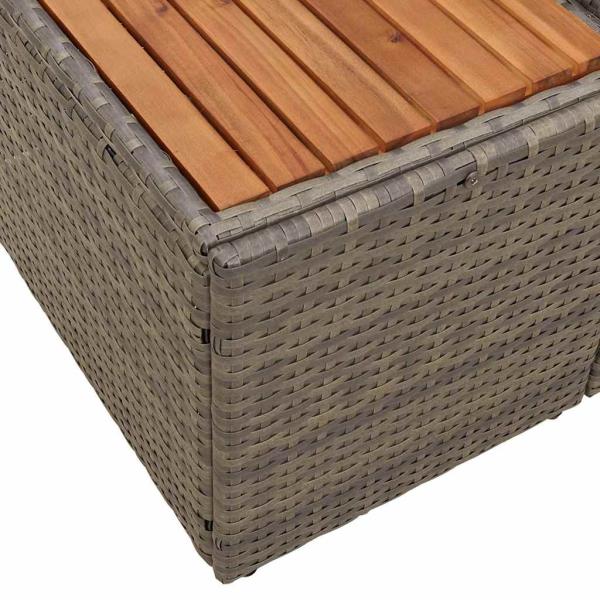 2-Sitzer Gartensofa mit Kissen Grau Poly Rattan