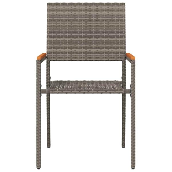 Stapelbare Gartenstühle mit Kissen 2er-Set Grau Poly Rattan