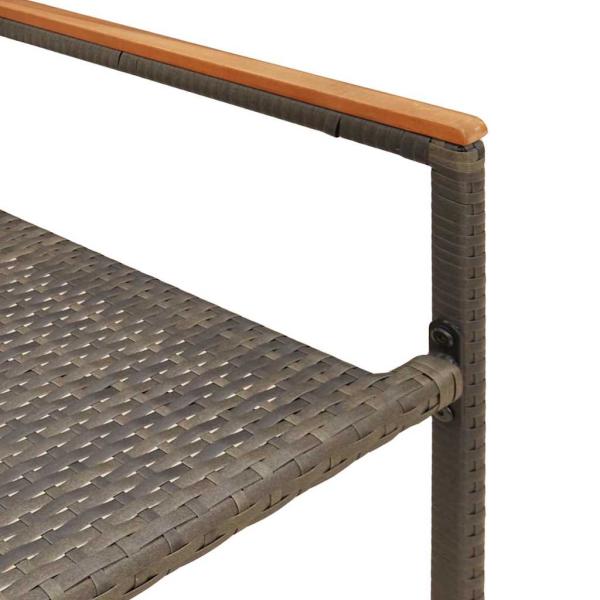 Stapelbare Gartenstühle mit Kissen 2er-Set Grau Poly Rattan