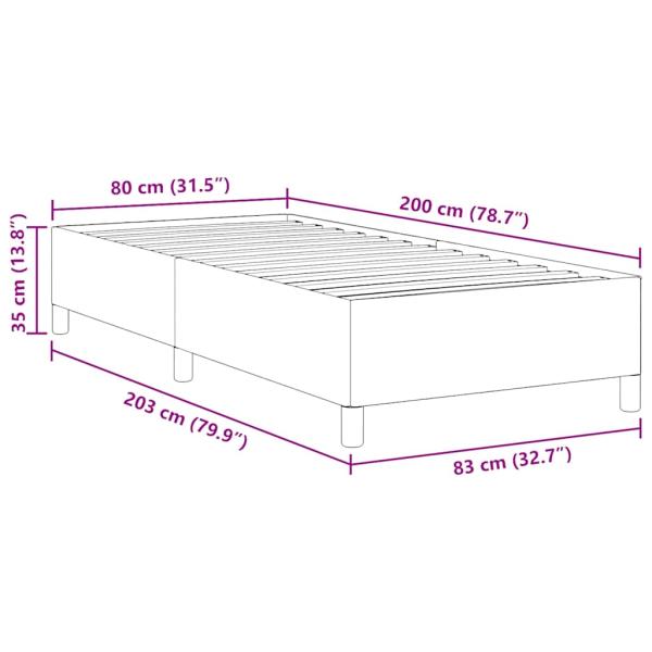 Bettgestell Hellgrau 80x200 cm Cordstoff