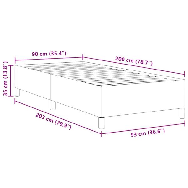 Bettgestell Dunkelgrau 90x200 cm Cord-Stoff