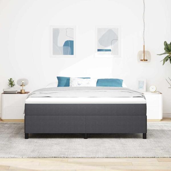 Boxspringbett Dunkelgrau 180 x 200 cm Cordstoff