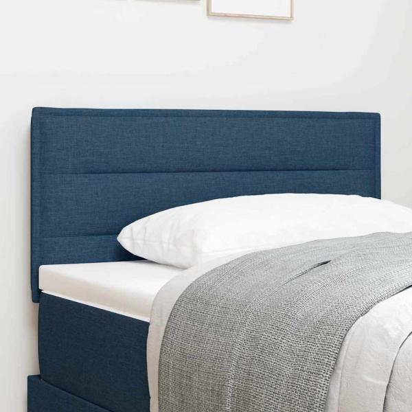 ARDEBO.de - Kopfteil Linien Design Blau 100 cm Stoff