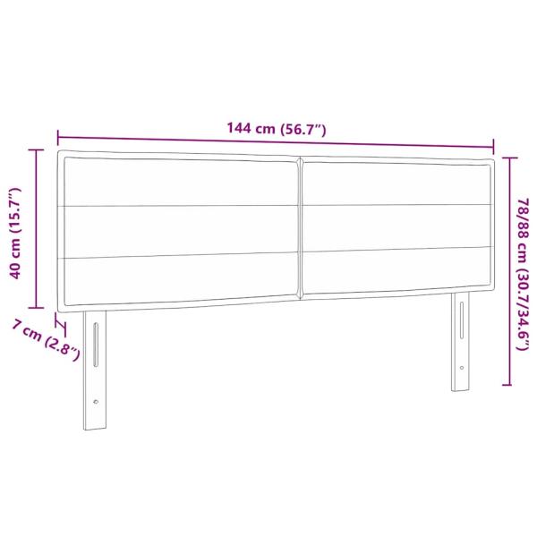 Kopfteil Linien Design Dunkelgrau 140 cm Stoff