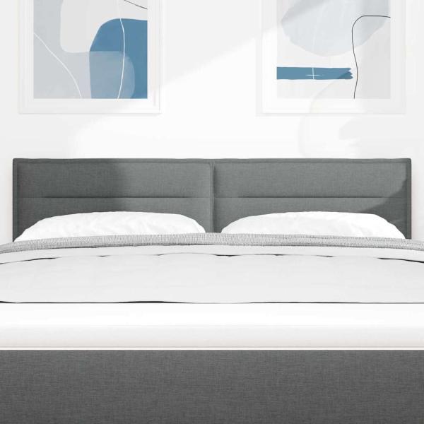 Kopfteil Linien Design Dunkelgrau 160 cm Stoff