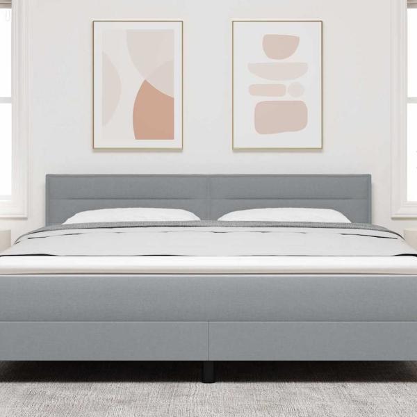 ARDEBO.de - Kopfteil mit Linien-Design Hellgrau 180 cm Stoff