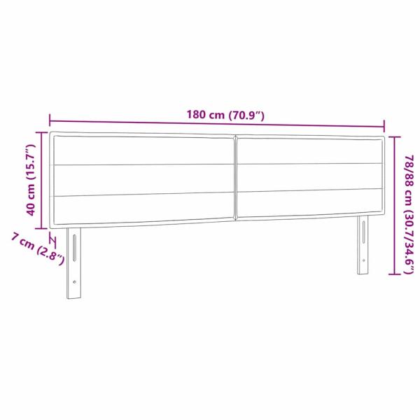 Kopfteil Linien Design Taupe 180 cm Stoff
