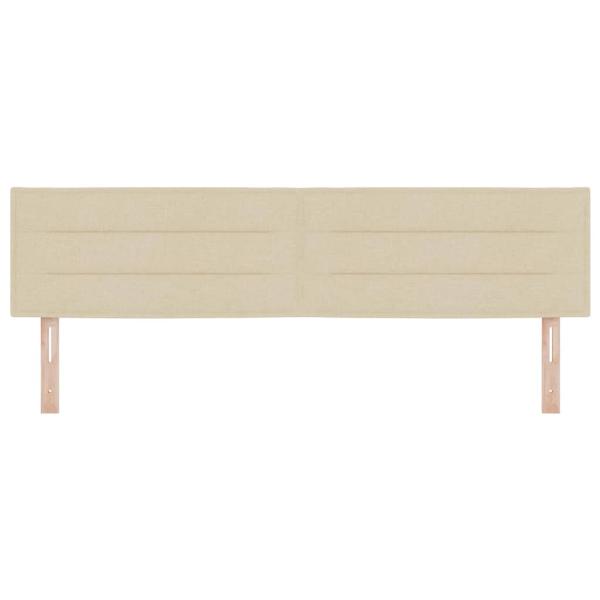 Kopfteil Linien Design Creme 180 cm Stoff
