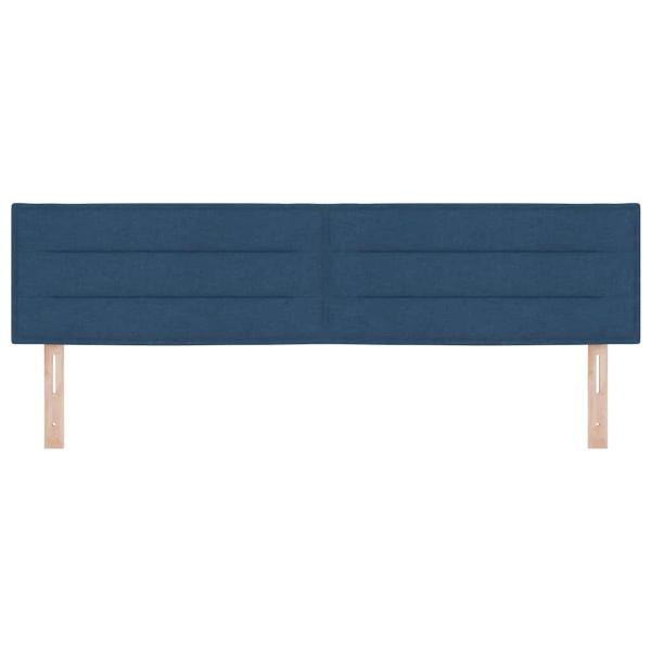 Kopfteil mit Linien-Design Blau 180 cm Stoff
