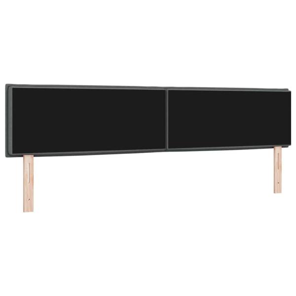 Kopfteil Linien Design Dunkelgrau 200 cm Stoff