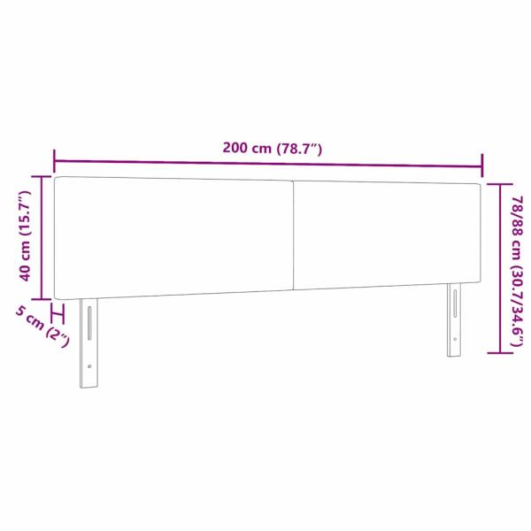 Kopfteil Schlichtes Design Creme 200 cm Cord-Stoff