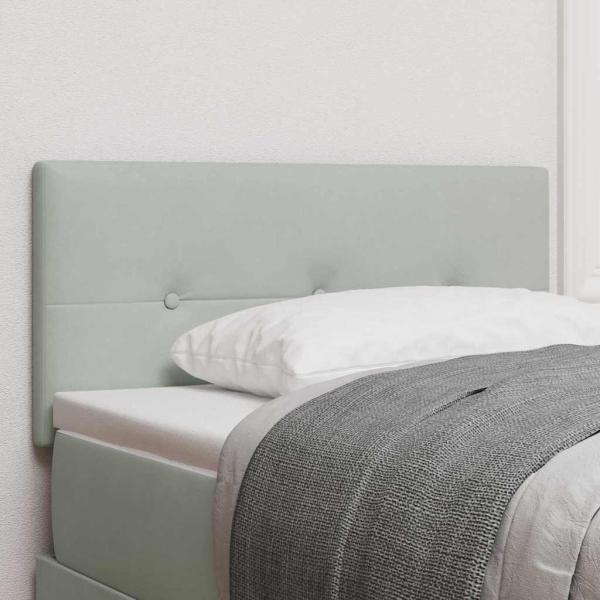 ARDEBO.de - Kopfteil mit Knopfheftung Hellgrau 90 cm Velours