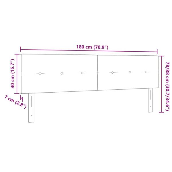 Kopfteil Mit Knopfheftung Hellgrau 180 cm Stoff