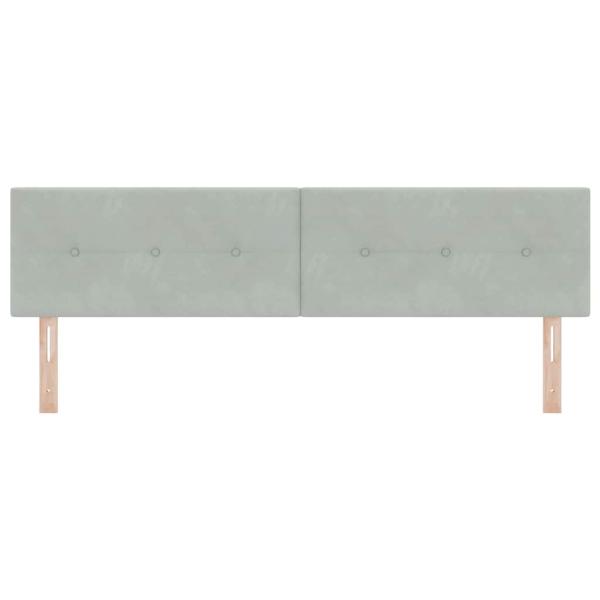 Kopfteil Knopfgepolstert Hellgrau 180 cm Samt