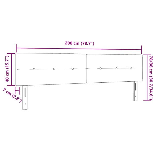 Kopfteil mit Knopfsteppung Blau 200 cm Stoff