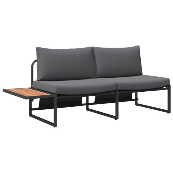 2-Sitzer Gartensofa mit anthrazitfarbenen Kissen