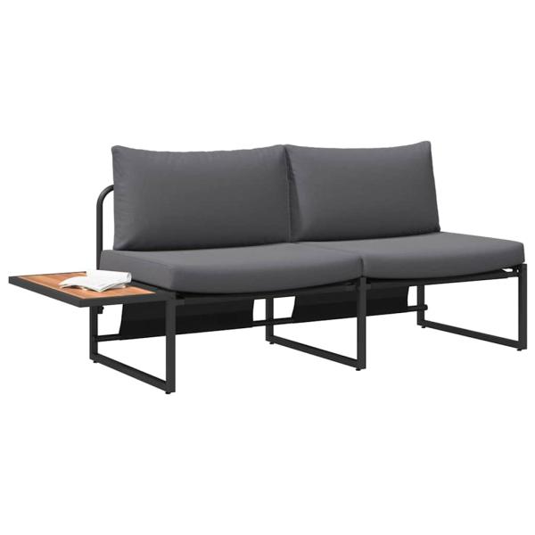 2-Sitzer Gartensofa mit anthrazitfarbenen Kissen