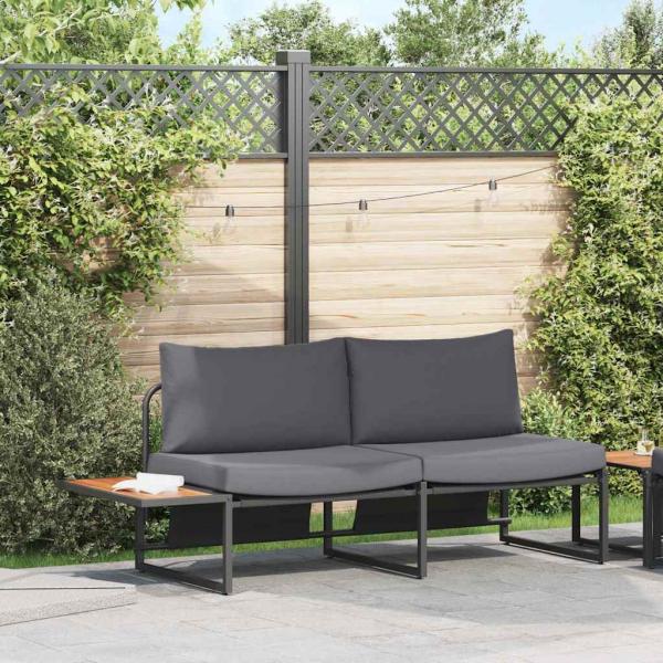 2-Sitzer Gartensofa mit anthrazitfarbenen Kissen