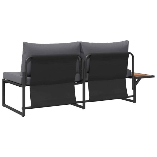 2-Sitzer Gartensofa mit anthrazitfarbenen Kissen